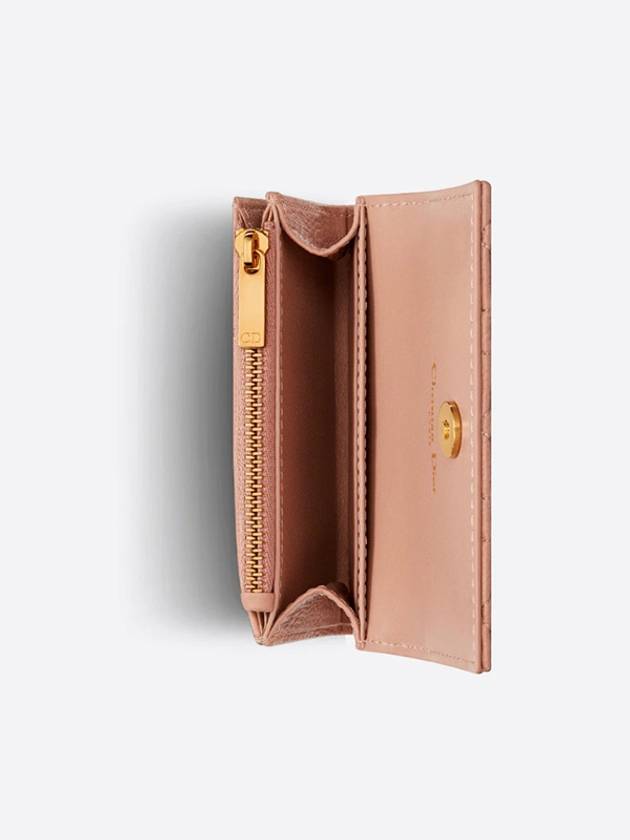 Caro XS Supple Cannage Calfskin Card Wallet Rose Des Vents - DIOR - BALAAN 5