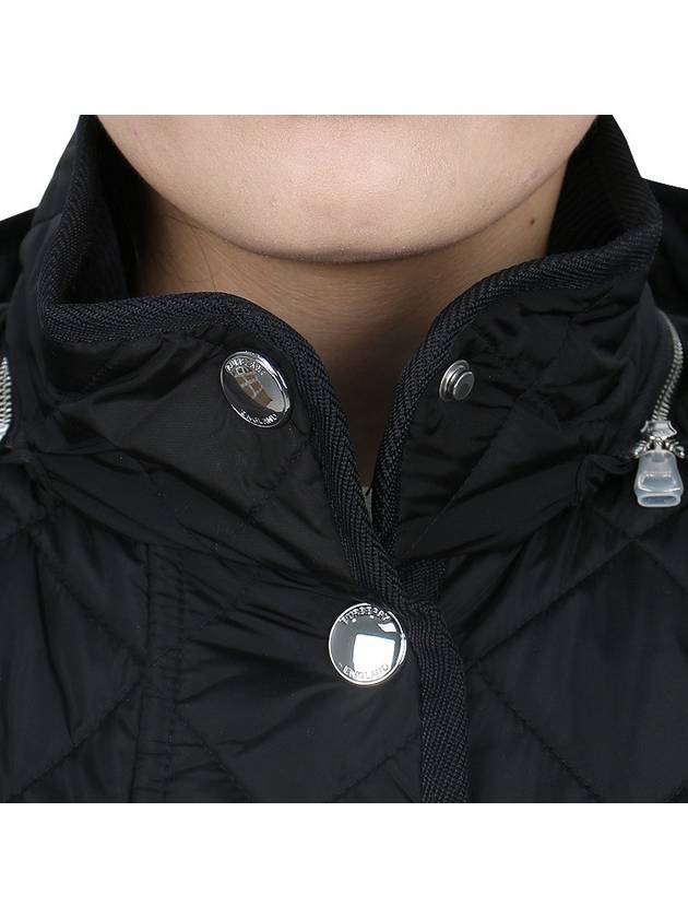 Diamond Quilted Long Nylon Jacket Black - BURBERRY - BALAAN 7