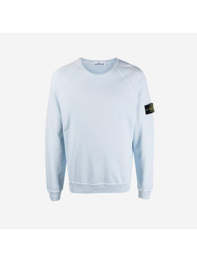 66060 Old Effect Sweatshirt Sky Blue - STONE ISLAND - BALAAN.