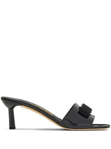 Vara Bow Sandal Heels Black - SALVATORE FERRAGAMO - BALAAN 1