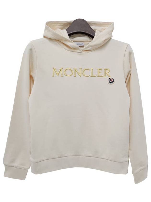 Kids Logo Embroidered Hoodie 12Y 14Y White 8G00012 809AG 050 - MONCLER - BALAAN 1