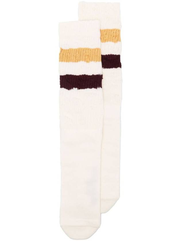 Golden Goose Two-Stripes Distressed Socks - GOLDEN GOOSE - BALAAN 1