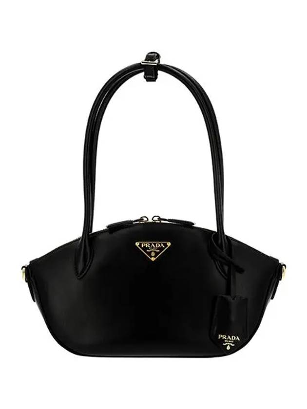 Small Leather Hand Shoulder Bag Black - PRADA - BALAAN 3