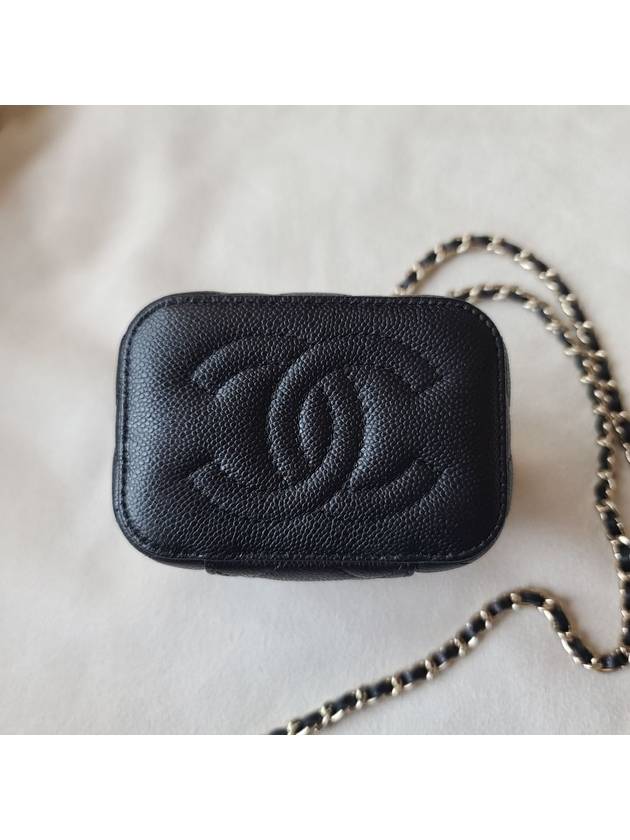 CC Logo Classic Vanity Small Cosmetic Case Mini Bag Black - CHANEL - BALAAN 7