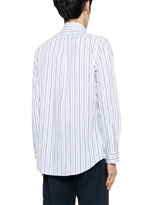 Embroidered Pony Logo Striped Long Sleeve Shirt Blue White - POLO RALPH LAUREN - BALAAN 3