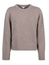 Metal Note Button Wool Knit Top Grey - BOTTEGA VENETA - BALAAN 2