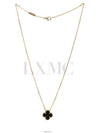 Van Cleef Arpels Alhambra Vintage Pendant Necklace Yellow Gold Onyx - VANCLEEFARPELS - BALAAN 4