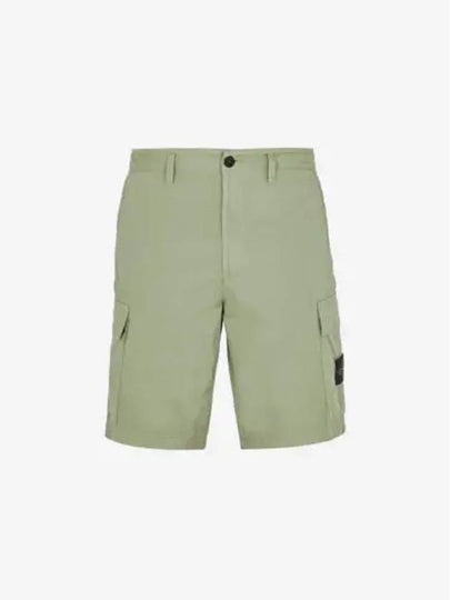 Men's Logo Patch Cargo Shorts Sage Green - STONE ISLAND - BALAAN 2