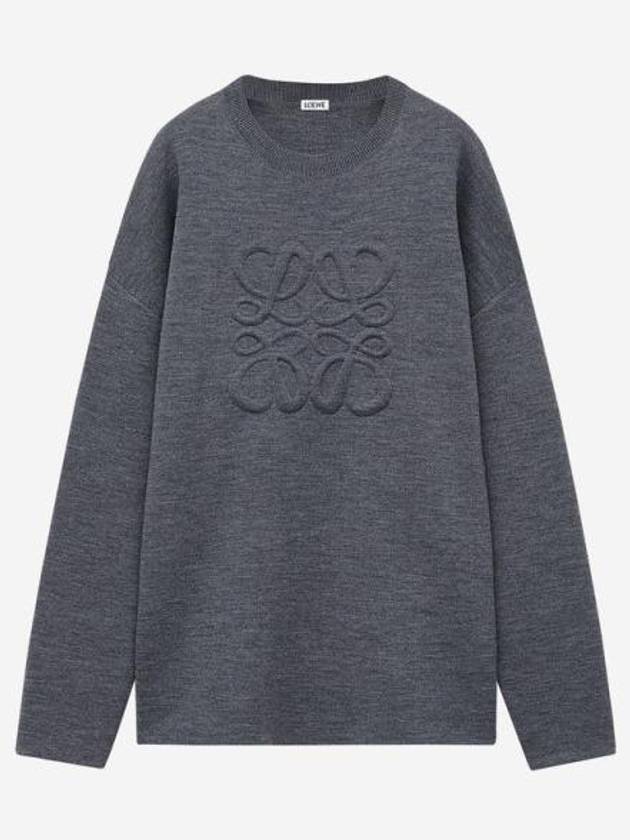 Debossed Anagram Wool Knit Top Grey - LOEWE - BALAAN 2