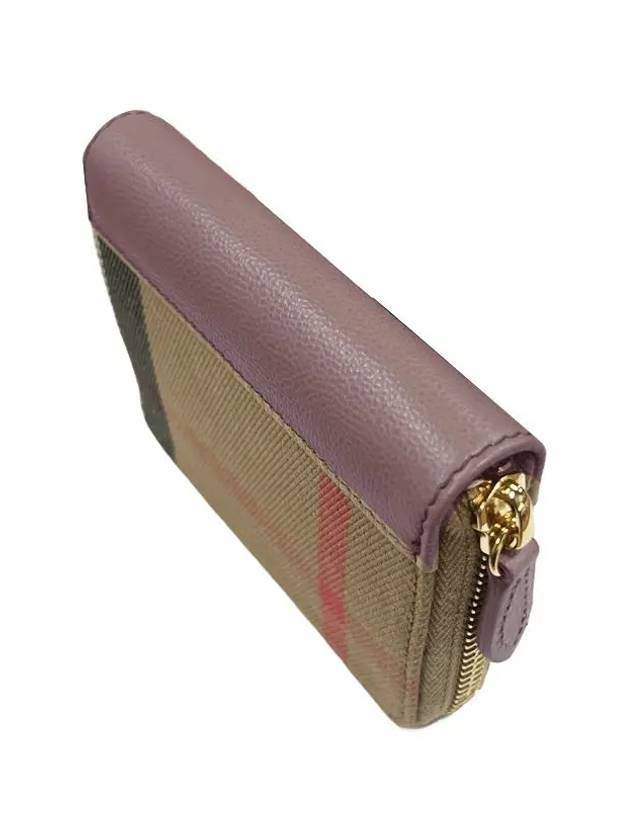 Check Zipper Around Card Wallet Indie Pink Brown - BURBERRY - BALAAN 4