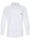 Men's Monogram Logo Long Sleeve Shirt White - BURBERRY - BALAAN 7