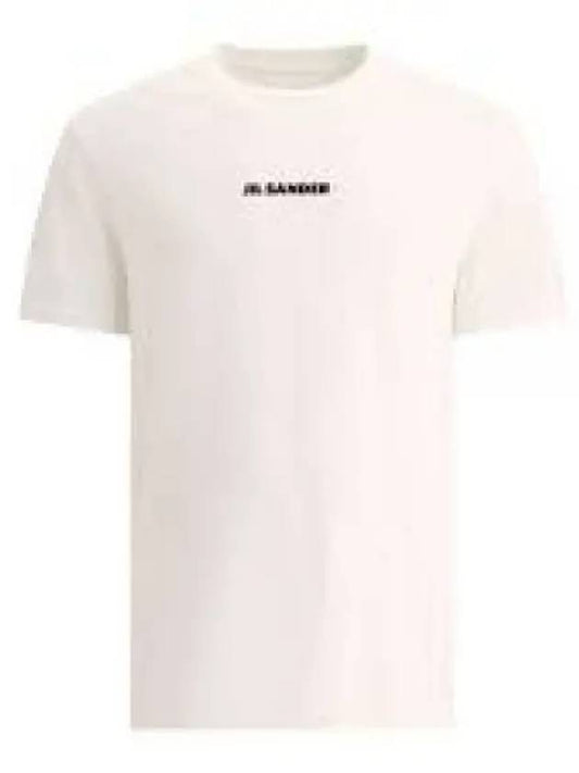 Logo Print Crew Neck Short Sleeve T-shirt Porcelain - JIL SANDER - BALAAN 2
