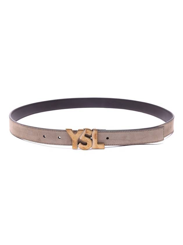 YSL Logo Belt Brown - SAINT LAURENT - BALAAN.