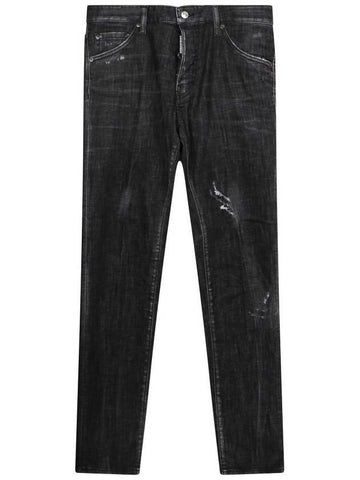 Men's Washed Jeans Black - DSQUARED2 - BALAAN.