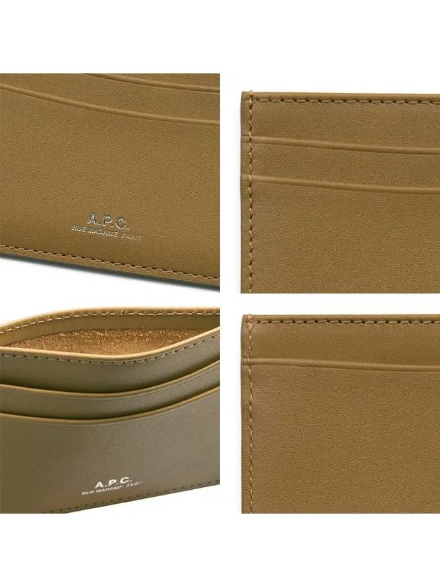 Andre Logo Card Wallet Beige - A.P.C. - BALAAN 4