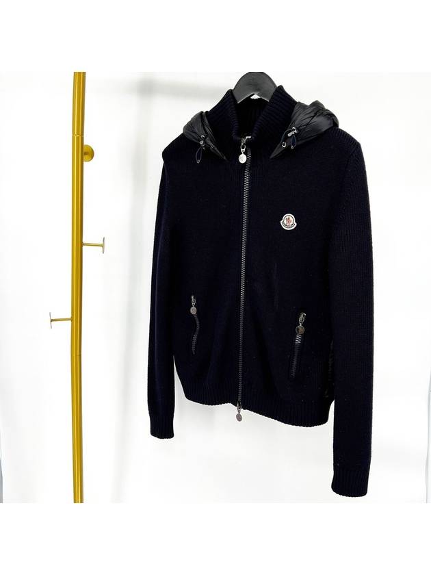 Logo patch knit padded hooded zip up size M - MONCLER - BALAAN 1