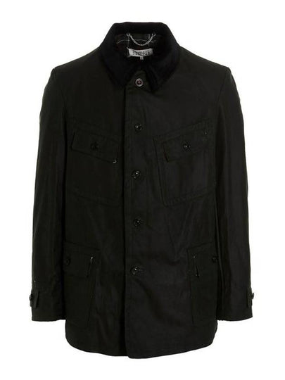 Men's Waxed Cotton Jacket Dark Green - MAISON MARGIELA - BALAAN 2