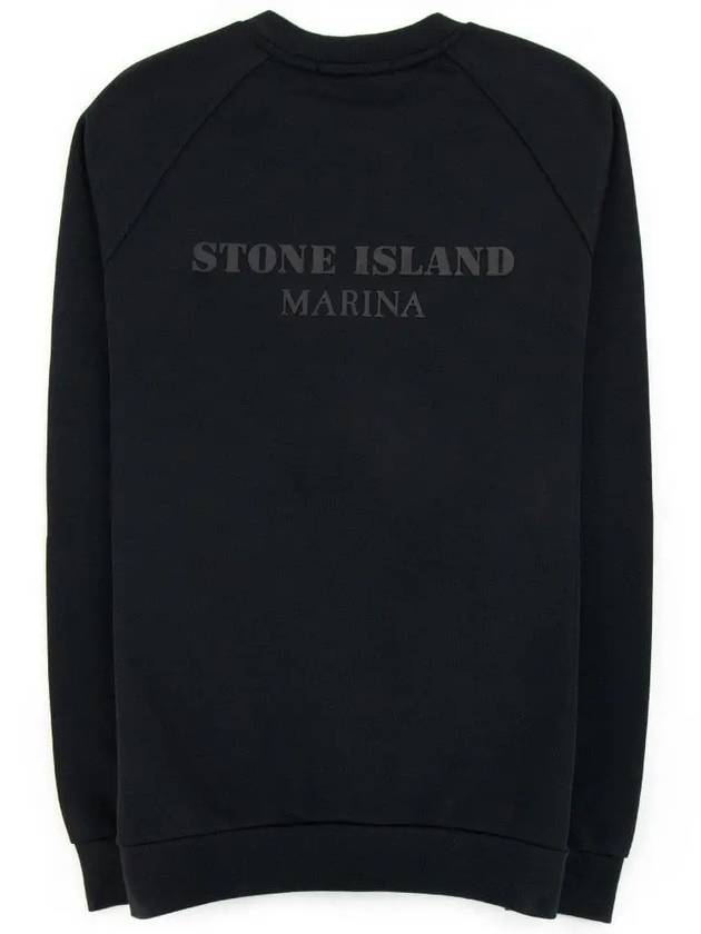 Marina Back Logo Cotton Blend Sweatshirt Black - STONE ISLAND - BALAAN 4