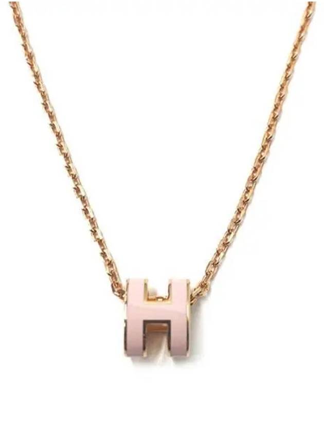 H147992F O85 Mini Pop Ache Pendant Rose Dragee Gold Hardware Necklace TEO 270626 - HERMES - BALAAN 1