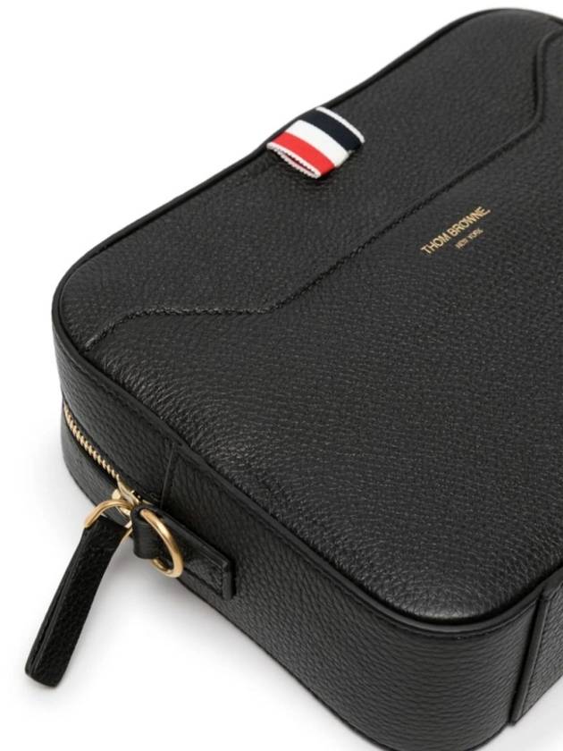 4 Bar Patch Leather Camera Cross Bag Black - THOM BROWNE - BALAAN 8