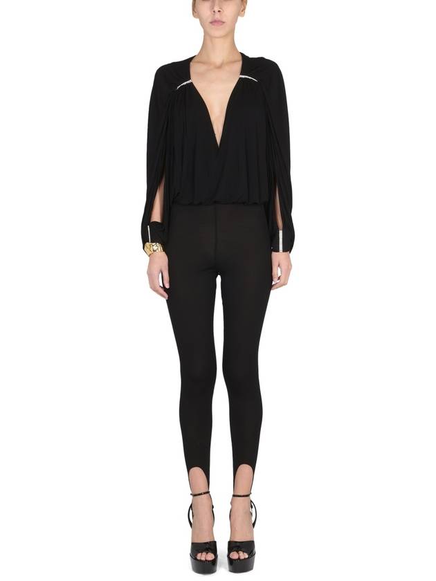 Jumpsuit WITH Open Sleeve in Crepe Jersey 710909Y5F631000 B0040192254 - SAINT LAURENT - BALAAN 2