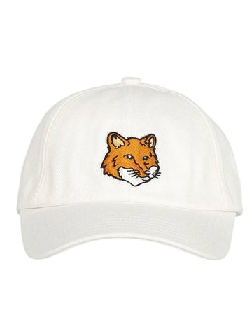 Large Fox Head 6P Ball Cap White - MAISON KITSUNE - BALAAN 1