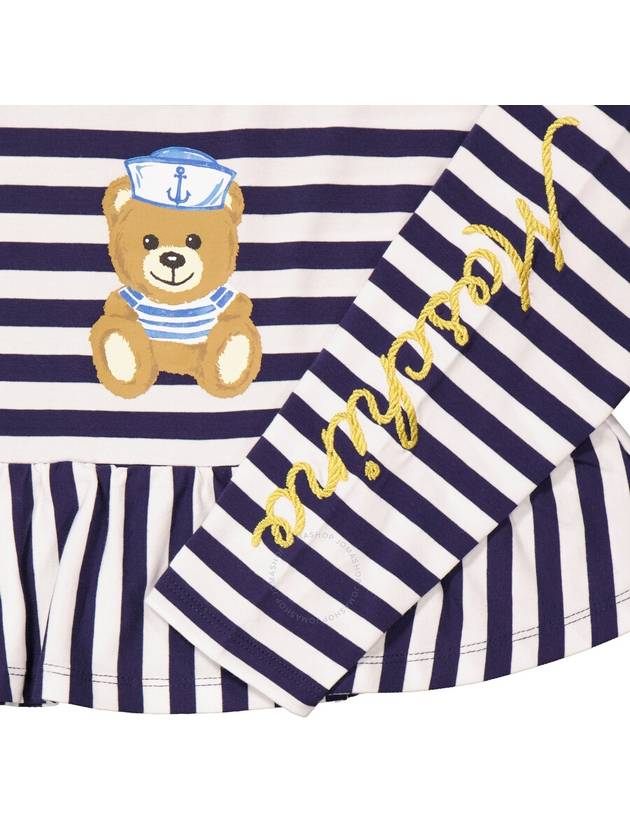 Moschino Girls Teddy Stripe Print Long Sleeve Peplum Top, Size 8Y - MOSCHINO - BALAAN 3