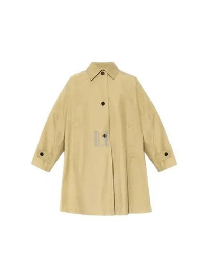 Gabardine Oversized Cotton Single Coat Beige - TOTEME - BALAAN 2