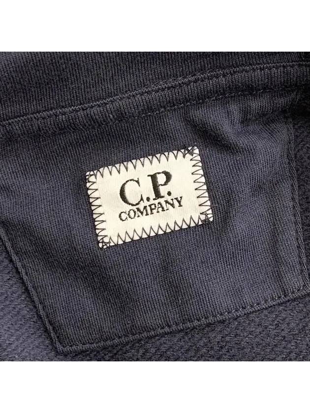 Logo Patch Drawstring Hoodie Navy - CP COMPANY - BALAAN 9