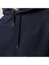 Embroidered Heart Logo Hoodie Navy - AMI - BALAAN 6