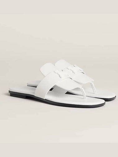 Women's Gallery Sandals Slippers White H231036Z - HERMES - BALAAN 1