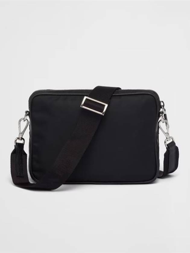 Re-Nylon Saffiano Leather Shoulder Bag Black - PRADA - BALAAN 4