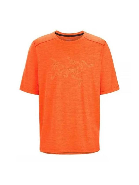 Men's Cormac Logo Short Sleeve T-Shirt Orange - ARC'TERYX - BALAAN 1