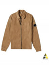 Lens Wappen Gabardine Shirt Zip-up Jacket Brown - CP COMPANY - BALAAN 2