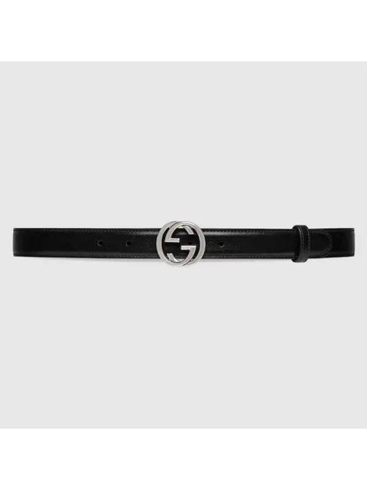Interlocking G Leather Belt Black - GUCCI - BALAAN 1
