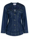 Hourglass Denim Jacket Indigo Blue - GANNI - BALAAN 2