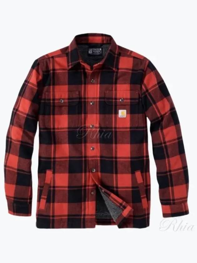 Relaxed fit flannel sherpa lined shirt JAC 105939 R81 jacket - CARHARTT - BALAAN 1