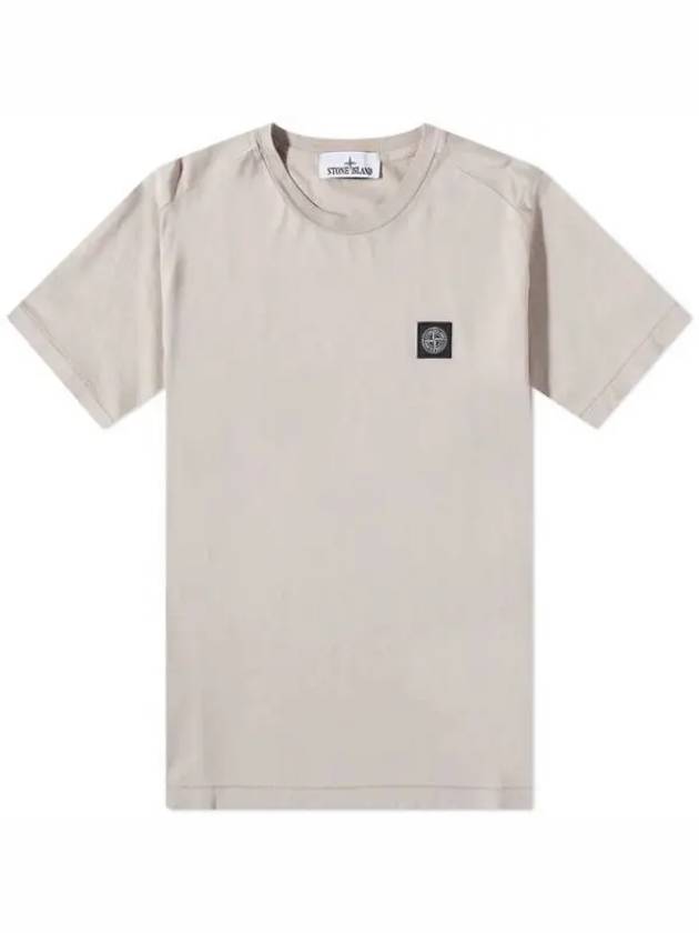 Logo Patch Cotton Short Sleeve T-Shirt Dove Grey - STONE ISLAND - BALAAN 2