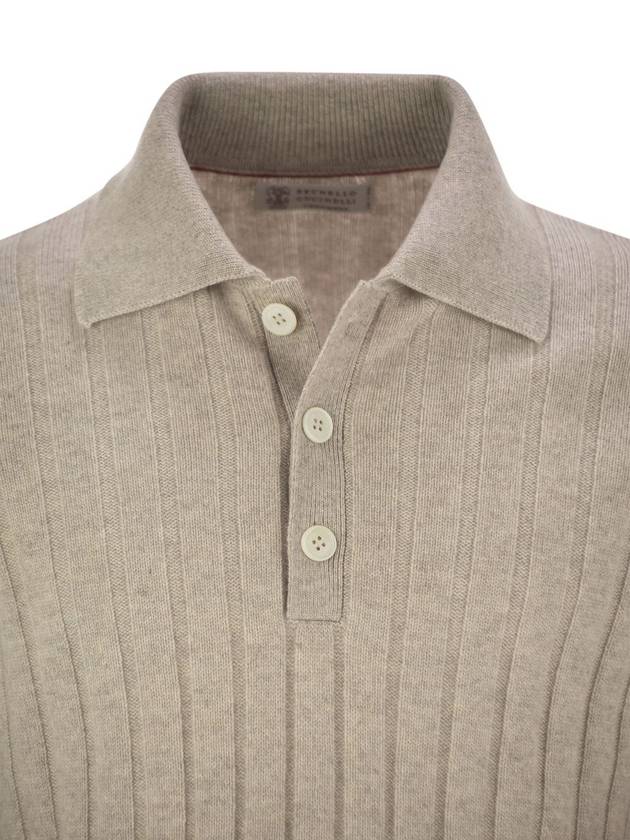 Cashmere knit polo shirt - BRUNELLO CUCINELLI - BALAAN 4