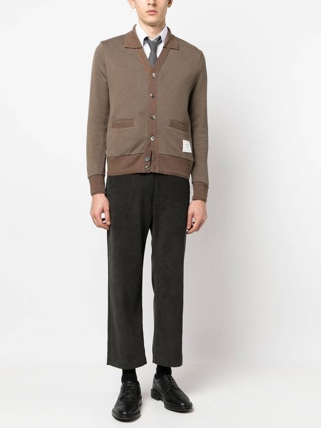 Men's Corduroy Straight Pants Dark Brown - THOM BROWNE - BALAAN 3