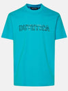 Logo Print Short Sleeve T Shirt Light Blue - DUVETICA - BALAAN 1