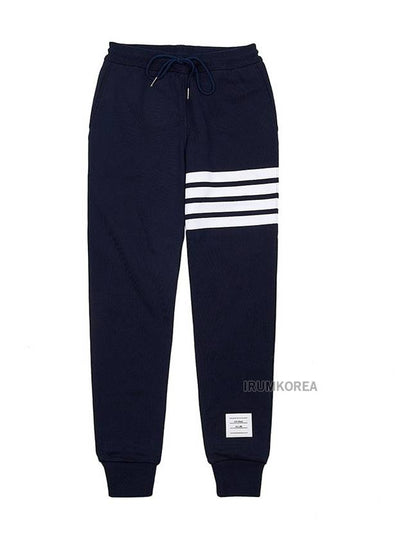 Women's Engineer 4 Bar Cotton Loopback Knit Track Pants Navy - THOM BROWNE - BALAAN 2