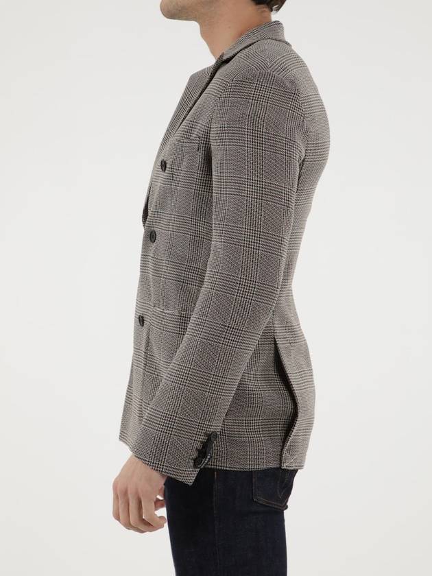 Double-Breasted Glen Plaid Jacket - TONELLO - BALAAN 3