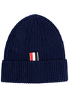 4 Bar Stripe Cashmere Beanie Navy - THOM BROWNE - BALAAN 3