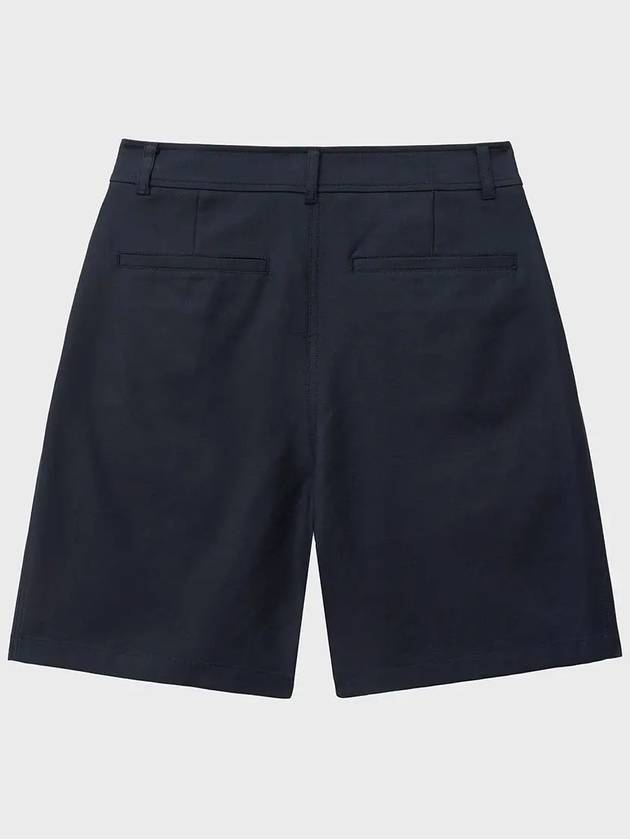 Heavy Chino Wide Bermuda Shorts Navy - NOIRER FOR WOMEN - BALAAN 5