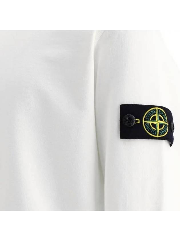 Kids Wappen Patch Organic Cotton Fleece Sweatshirt White - STONE ISLAND - BALAAN 5