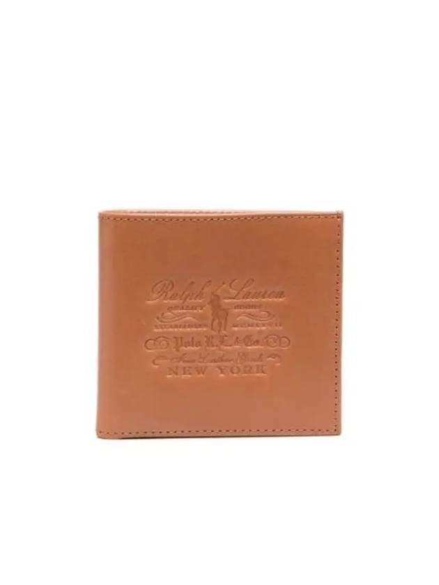 Men's Billfold Cow Leather Wallet Beige - POLO RALPH LAUREN - BALAAN 1