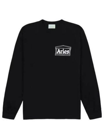 Aries Temple T Shirt Black Long Sleeve - ARIES - BALAAN 1