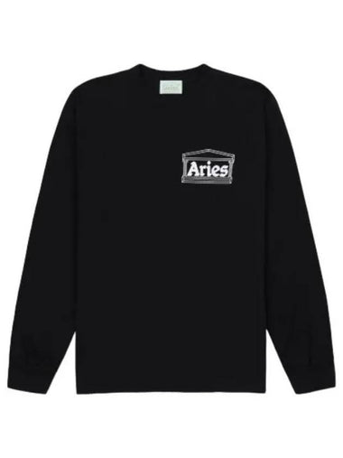 Aries Temple LS T shirt Black COAR66600BLK Long Sleeve Tee - ARIES - BALAAN 1