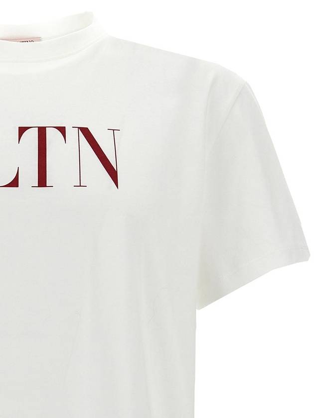 Crew Neck Logo Print Short Sleeve T-Shirt White - VALENTINO - BALAAN 4